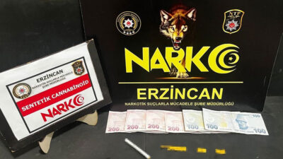 Erzincan İl Emniyet Müdürlüğü ekipleri, uyuşturucu madde ticareti yapan ve