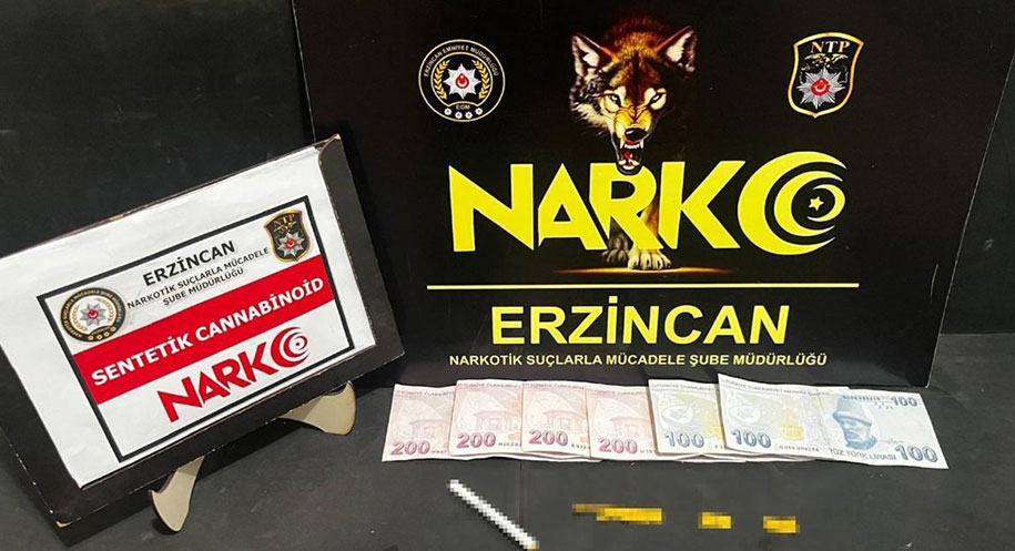 Erzincan İl Emniyet Müdürlüğü ekipleri, uyuşturucu madde ticareti yapan ve