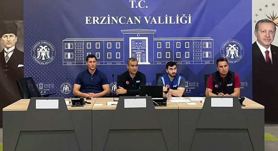 Erzincan İl Afet ve Acil Durum Müdürlüğü (AFAD) koordinasyonunda, afet