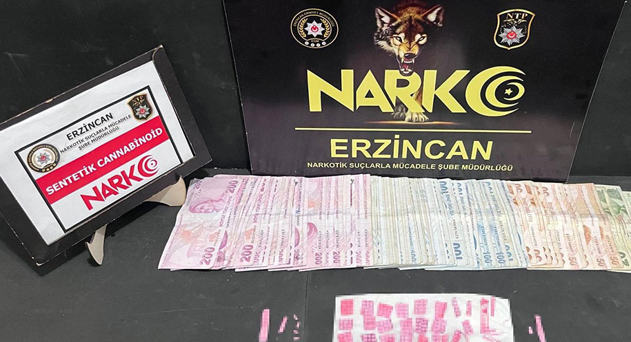 Erzincan İl Emniyet Müdürlüğü Narkotik Suçlarla Mücadele Şube Müdürlüğü ekiplerince