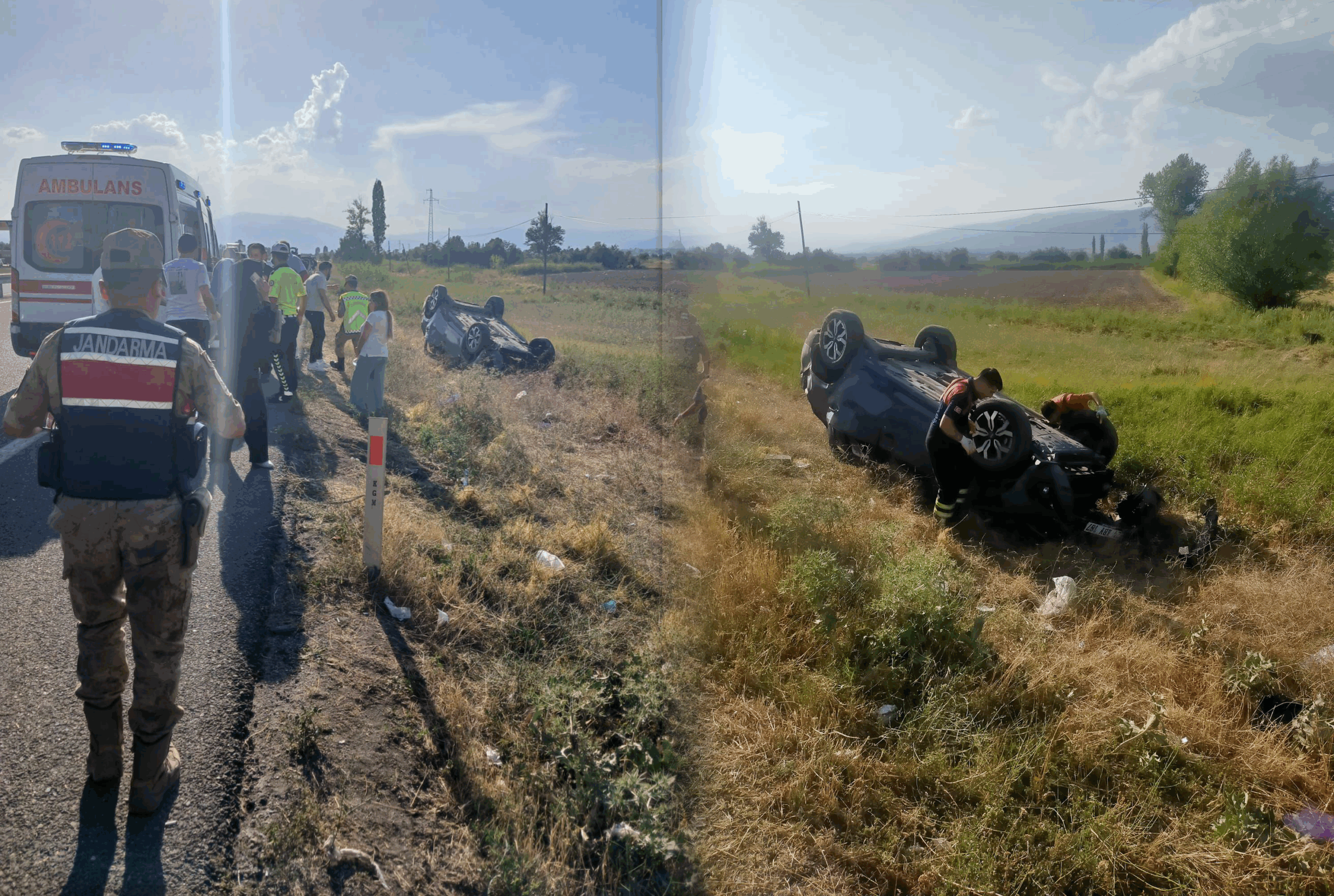Erzincan’da meydana gelen trafik kazasında, Elazığ’daki bir nişan töreninden dönen