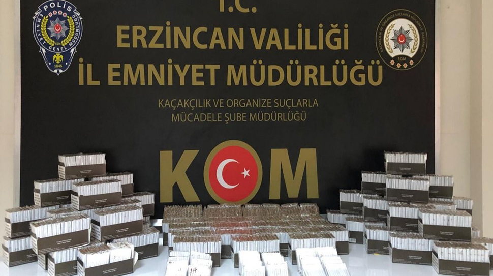 Erzincan’da polis ekipleri tarafından yapılan operasyonda 19 bin 800 dal