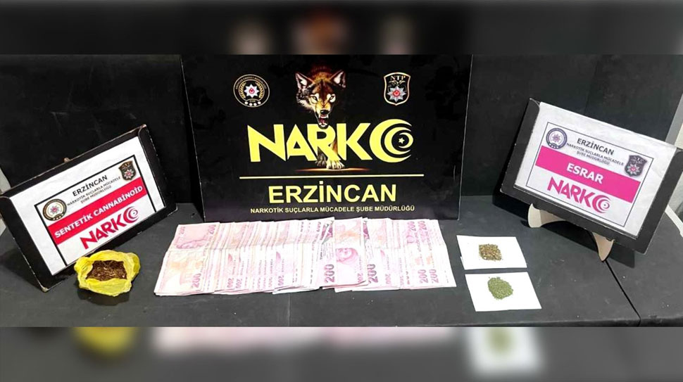 Erzincan’da düzenlenen operasyonda bonzai ve esrar ele geçirilirken, uyuşturucu ticaretinden