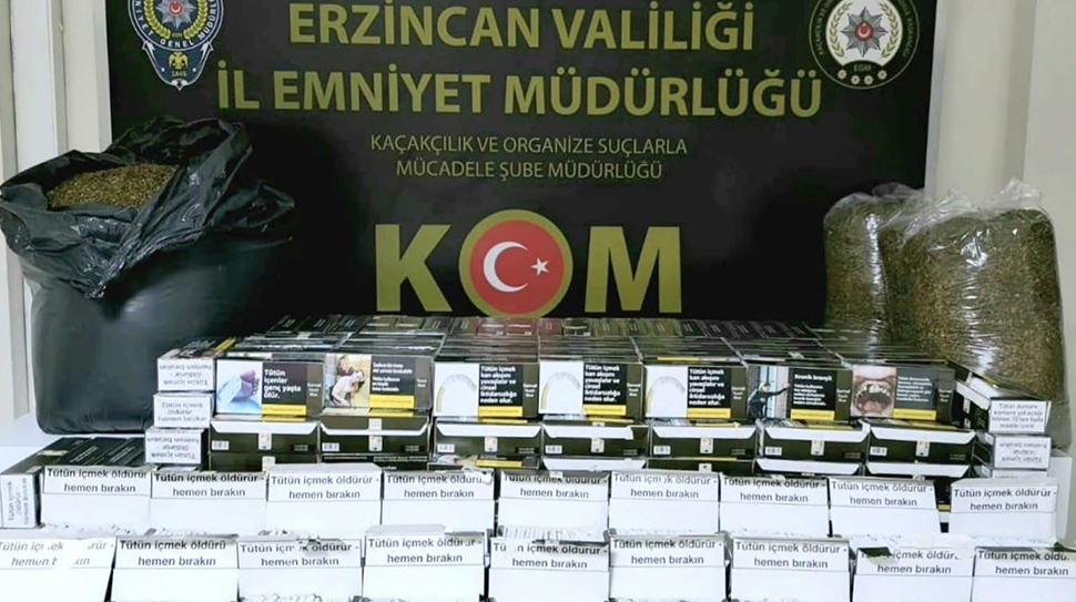 Erzincan’da polis ekipleri yaptıkları çalışmalar sonucunda çok sayıda makaron be