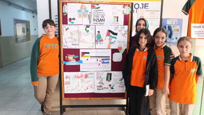 Erzincan merkez Cumhuriyet ortaokulu öğretmenleri ve öğrencileri birlik ve dayanışmanın