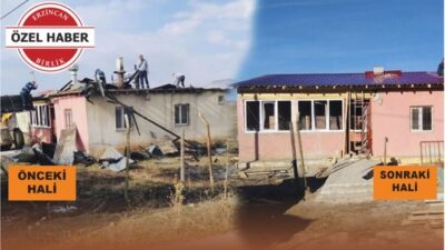 Refahiye’nin Yurtbaşı Köyü Kova Mezrası’nda yangın sonrası kullanılamaz hale gelen