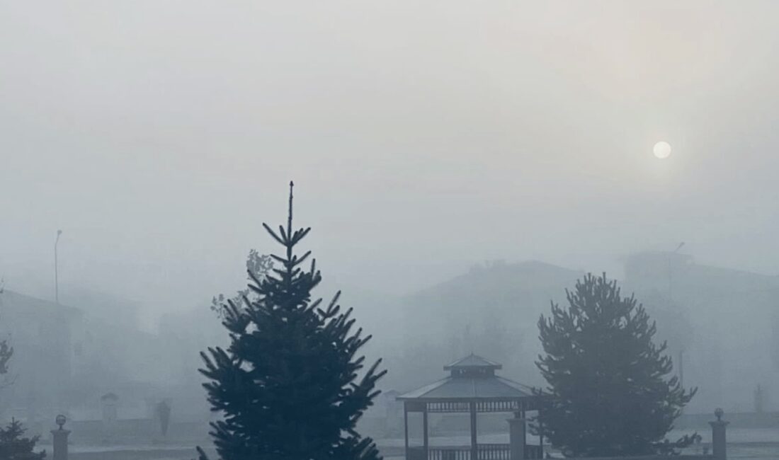 Erzincan şehir merkezinde sabah saatlerinde etkili olan yoğun sis, görüş