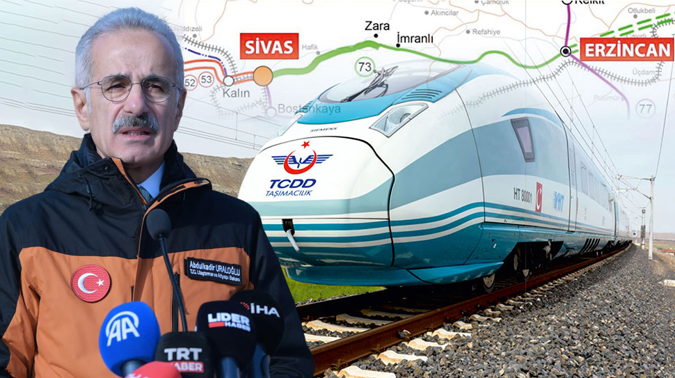 Ulaştırma ve Altyapı Bakanı Abdulkadir Uraloğlu, Sivas–Erzincan–Erzurum–Kars Hızlı Tren Hattı