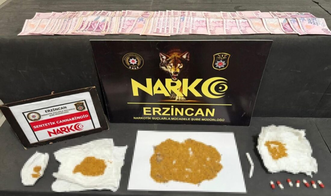 Erzincan’da narkotik ekiplerinin düzenlediği operasyonda bonzai ve sentetik ecza ele