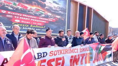 Erzincan sivil toplum kuruluşları, Dörtyol Kızılay Meydanı’nda düzenledikleri basın açıklamasıyla