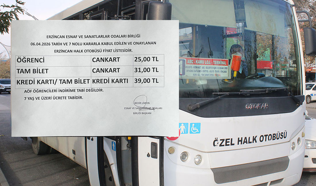 Erzincan Esnaf ve Sanatkarlar Odaları Birliği, artan maliyetleri gerekçe göstererek