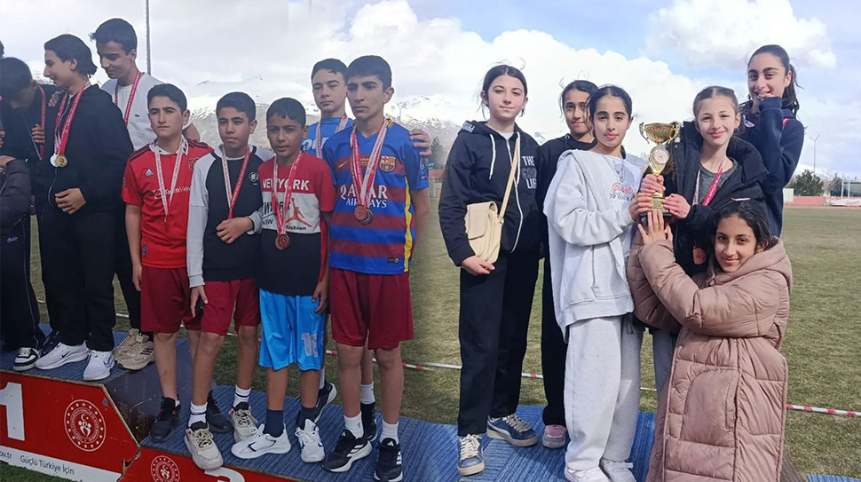 Erzincan’da düzenlenen Okullararası Atletizm Müsabakalarında Tercan rüzgarı esti. İlçeyi temsil