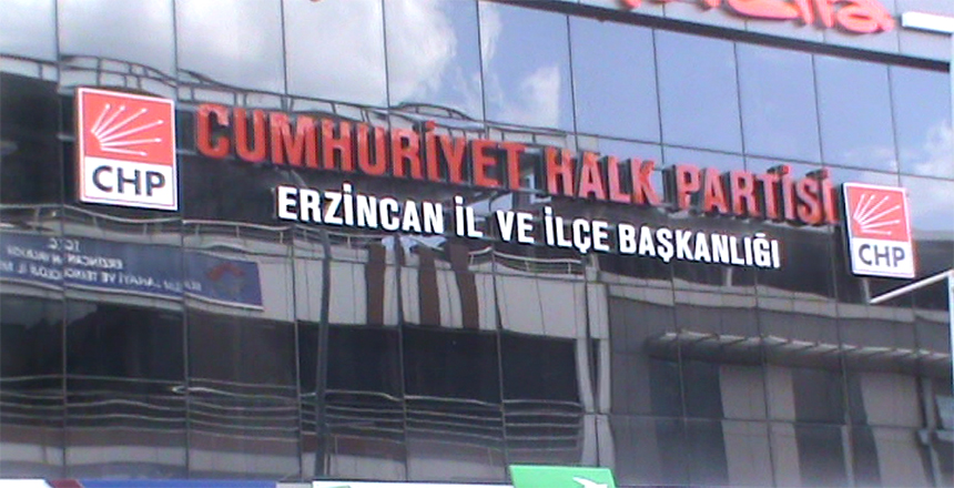 Cumhuriyet Halk Partisi (CHP) Erzincan İl Başkanlığı, genel merkez tarafından