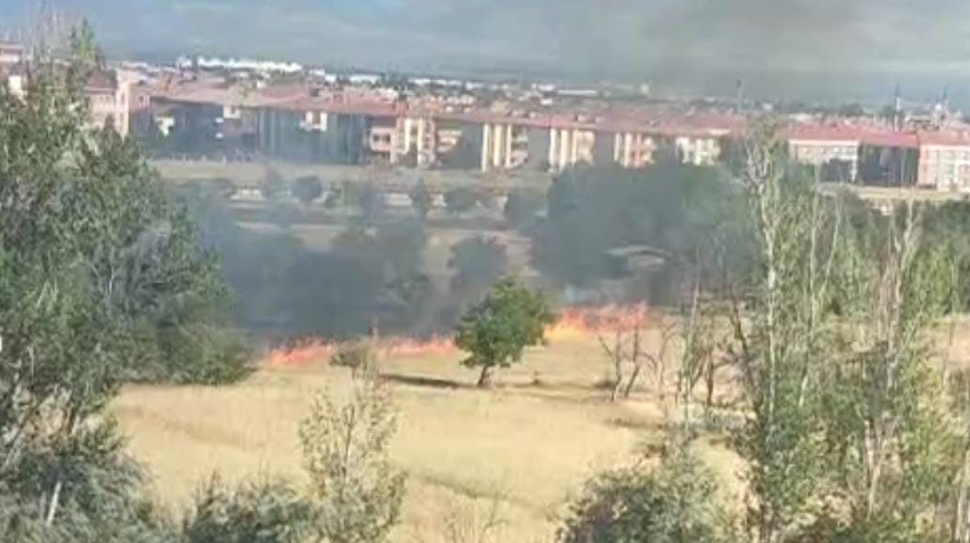 Erzincan’ın Hamidiye Mahallesi’nde boş bir arazide çıkan otluk yangını, rüzgarın