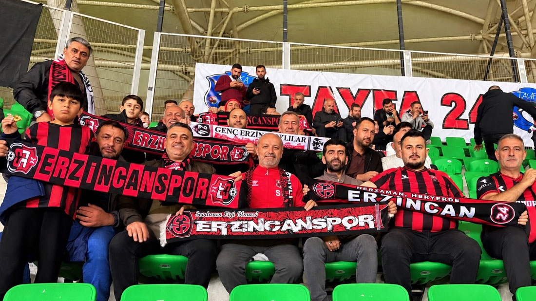 Sakaryaspor’u deplasmanda 3-1 mağlup eden Erzincanspor’u, Kocaeli ve İstanbul’da yaşayan