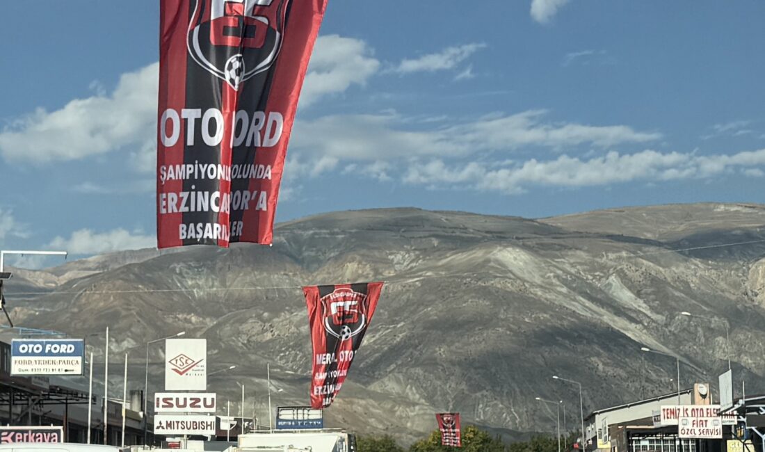 Erzincan’da Yeni Sanayi Sitesi esnafı, Erzincanspor’a desteklerini iş yerlerinin bulunduğu