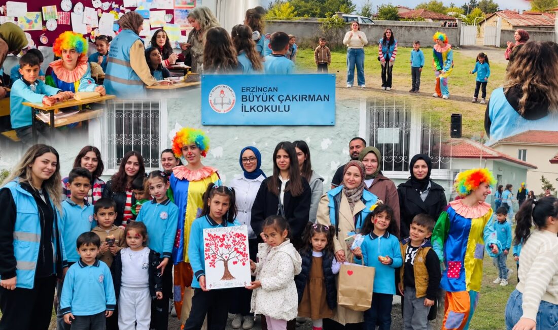 Erzincan’da üniversiteli gençler, köy okullarında eğitim gören çocuklara unutulmaz bir
